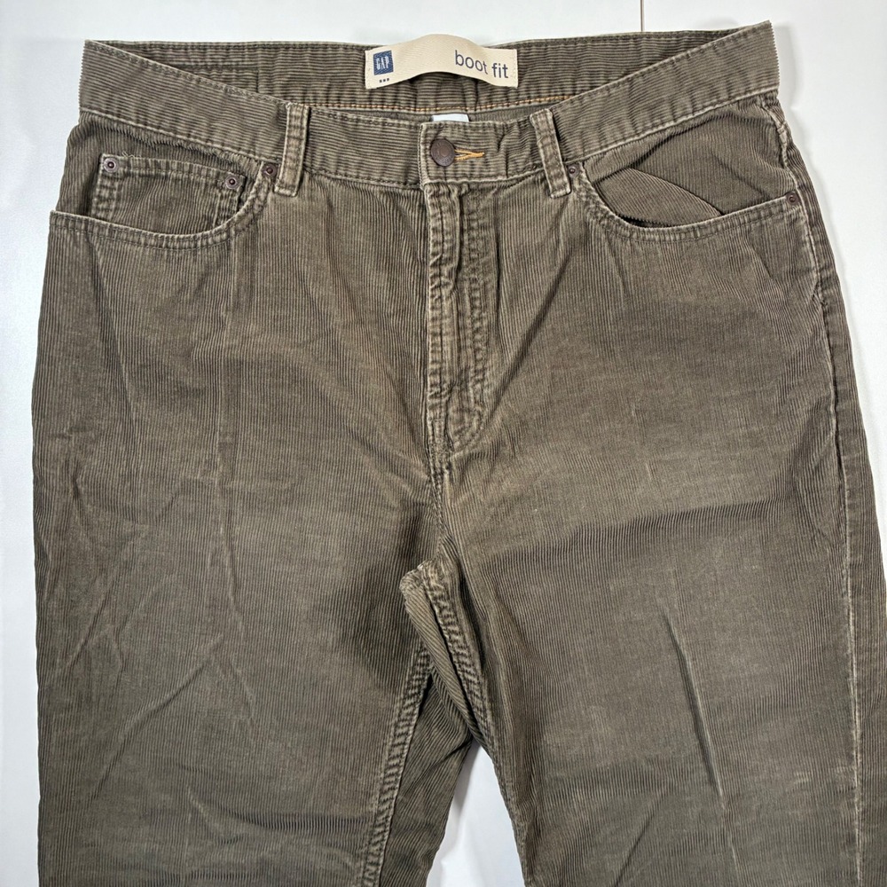Vintage Gap Corduroy  Boot Fit Cut Pants 34x31 Brown Baggy Trousers 90s Y2K